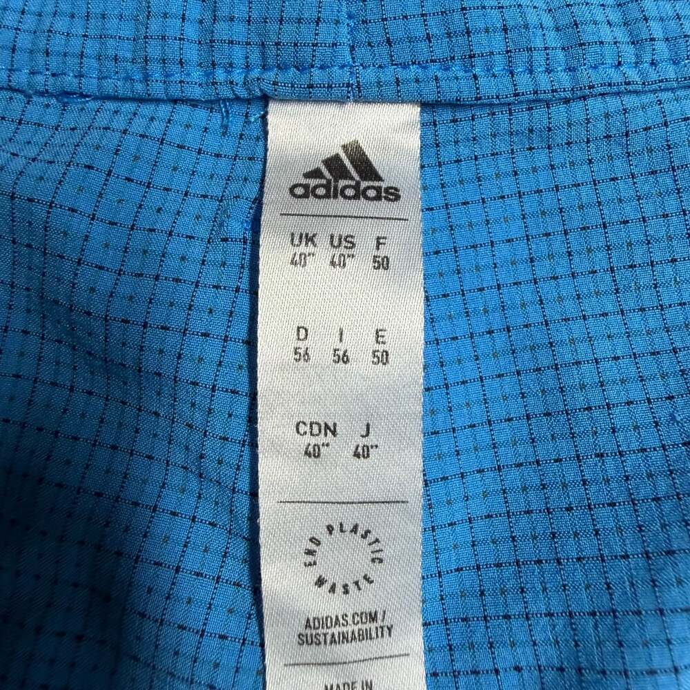 Adidas Golf Shorts Blue Grid Pattern Performance Stretch - Picture 7 of 10